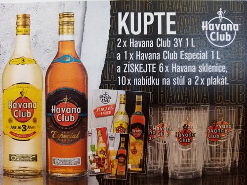 Havana club 2 x 37,5% 1 l + 1 x Especial 40% 1 l + promo (6 x sklenika, 10 x nabdka na stl, 2 x p