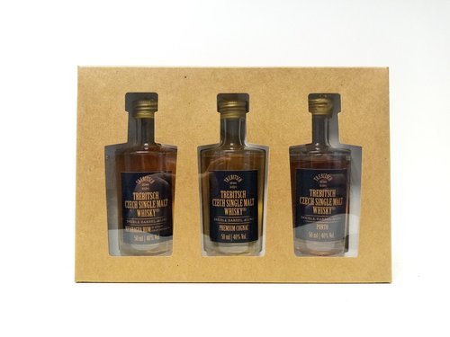 Trebitsch Czech Single Malt 40% 3 x 0,05 l (Nicaragua rum, Premium cognac, Porto)