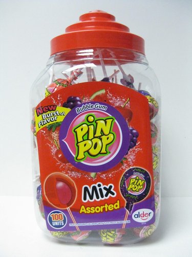 Pin Pop mix assorted bubble gum 100 x 18 g