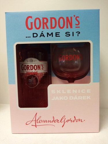 Gordons Premium Pink 37,5% 0,7 l + 1x sklenika