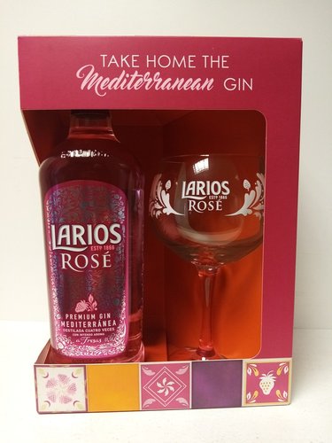 Larios Rose Mediterrnea 37,5% 0,7 l + 1x sklenika