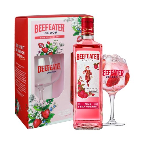 Beefeater Pink Strawberry 37,5% 0,7 l + sklenika