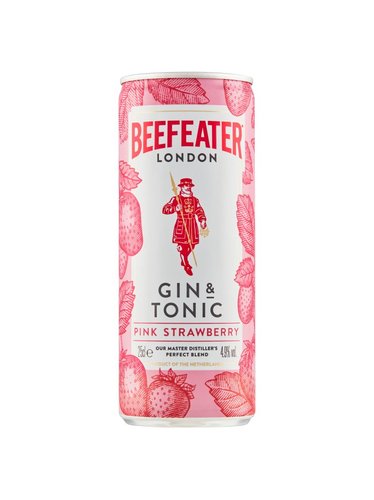 Beefeater Gin &amp; Tonic Pink Strawberry 0,25 l plech