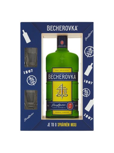 Becherovka Original 38% 0,7 l + 2 x sklo