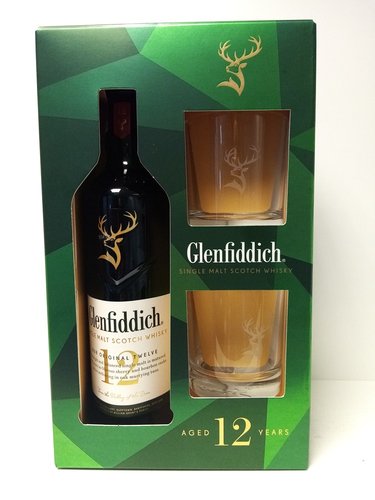 Glenfiddich 12 years 40% 0,7 l + 2 sklenice